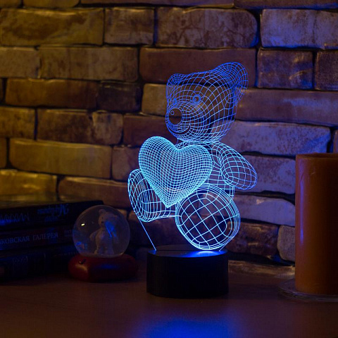 3D лампа Влюбленный медвежонок - рис 3.