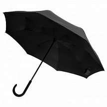 Черный мужской зонт-наоборот трость