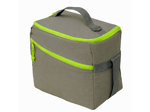 Изотермическая сумка-холодильник Neo Classic c контрастной молнией, серый/зеленое яблоко - рис 8.