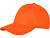 Бейсболка Davis, 6 панелей, оранжевый - миниатюра