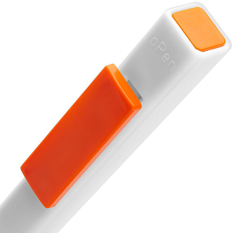 Ручка шариковая Swiper SQ, белая с оранжевым - рис 5.