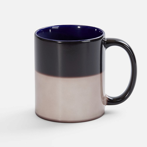 Кружка-хамелеон On Display, глянцевая, черная с синим - рис 5.