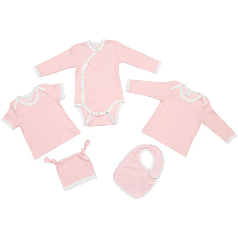 Шапочка детская Baby Prime, розовая с молочно-белым - рис 3.