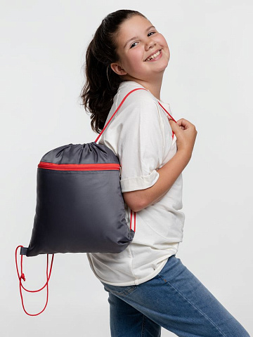 Детский рюкзак Novice, серый с красным - рис 7.