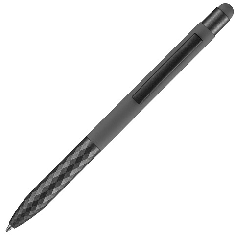 Ручка шариковая со стилусом Digit Soft Touch, серая - рис 5.