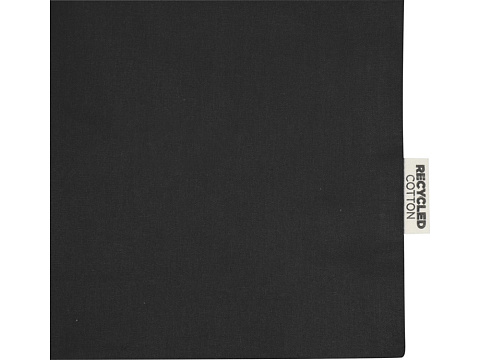 Odessa большая эко-сумка из переработанного хлопка, сертифицированного согласно GRS, плотностью 220 г/м² - сплошной черный - рис 5.