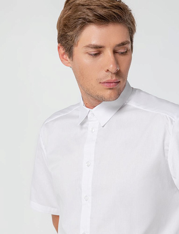 Рубашка мужская с коротким рукавом Collar, белая - рис 7.