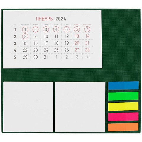 Календарь настольный Grade, зеленый - рис 3.