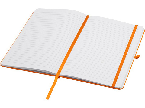 Teak блокнот А5 из переработан. материала в твердой обложке с линован. страницами - Оранжевый - рис 4.