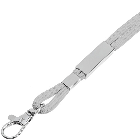Шнурок для бейджа Tube Metal, серый - рис 4.
