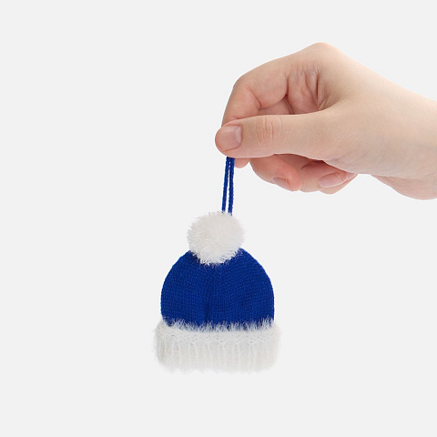 Подвеска на елку «Вьюшка», шапочка, синяя - рис 3.