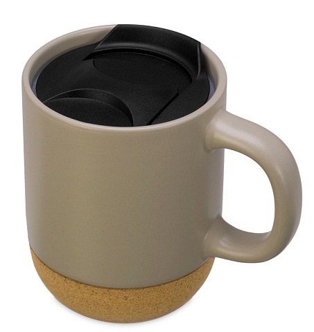 Кружка Denpasar с пробковым дном и крышкой, цветная с двух сторон, бежевый (Р)