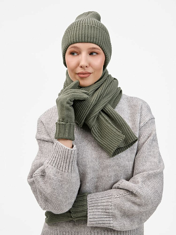 Шапка Catch Match без помпона, зеленая (полынь) - рис 10.