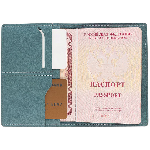 Обложка для паспорта Petrus, голубая - рис 4.