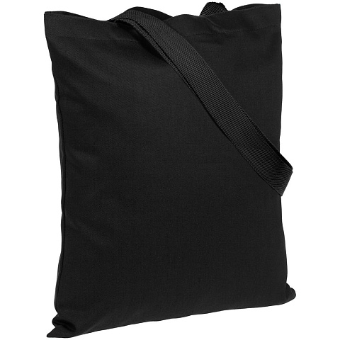 Холщовая сумка BrighTone, черная с черными ручками - рис 2.