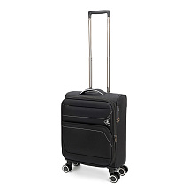 Чемодан TORBER НЕРО, чёрный, переработанный ПЭТ, 40 х 20 х 55 см, 37 л