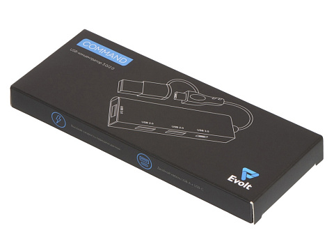 USB-концентратор Command, серый - рис 7.