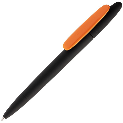 Ручка шариковая Prodir DS5 TRR-P Soft Touch, черная с оранжевым - рис 2.