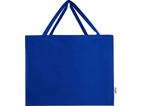 Odessa большая эко-сумка из переработанного хлопка, сертифицированного согласно GRS, плотностью 220 г/м² - Ярко-синий - рис 2.